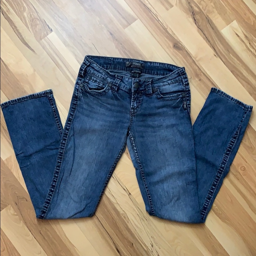 Silver Skinny Flap Pocket Jeans